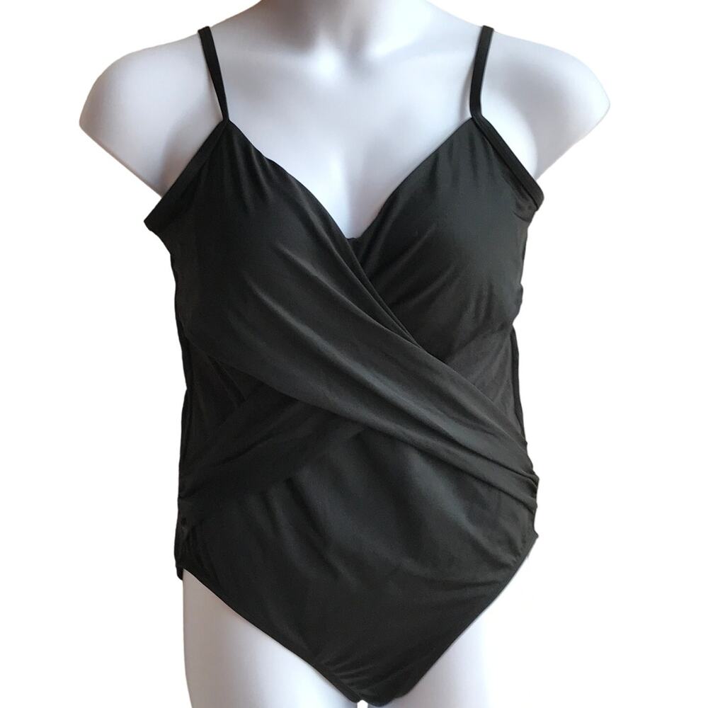 Embrace Your Curves by Miracle Brands Black One Piece Swimsuit size XL
